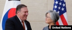 ABD Dışişleri Bakanı Mike Pompeo, Güney Kore Dışişleri Bakanı Kang Kyung-wha'yla