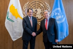 BM Genel Sekreteri Guterres ve Kıbrıs Rum Cumhurbaşkanı Nikos Anastasiades (Arşiv)